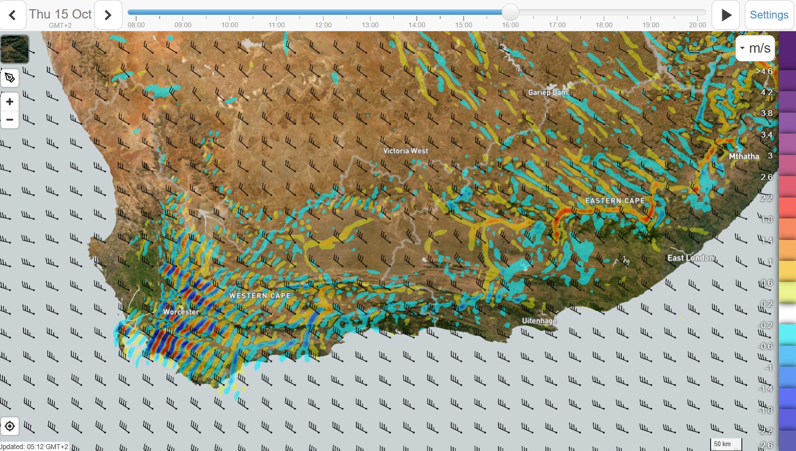 Vertical velocity and wind at 10k. :) Image