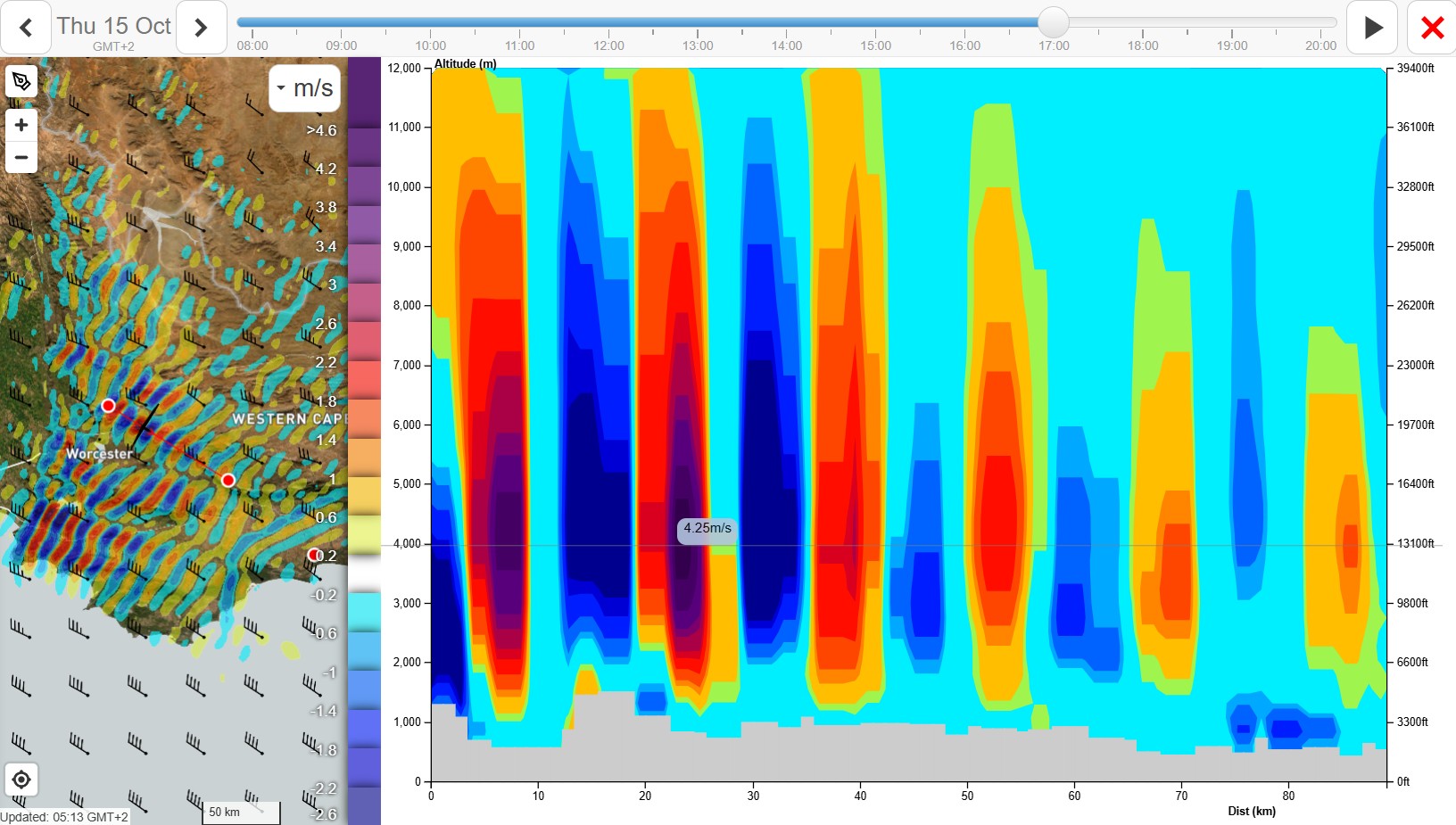 Hexriver valley wave system today. :) Image